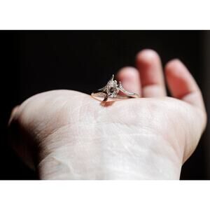 Simple Herkimer Diamond Engagement Ring